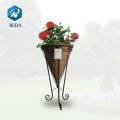 Garden flower planters metal flower holder with liner